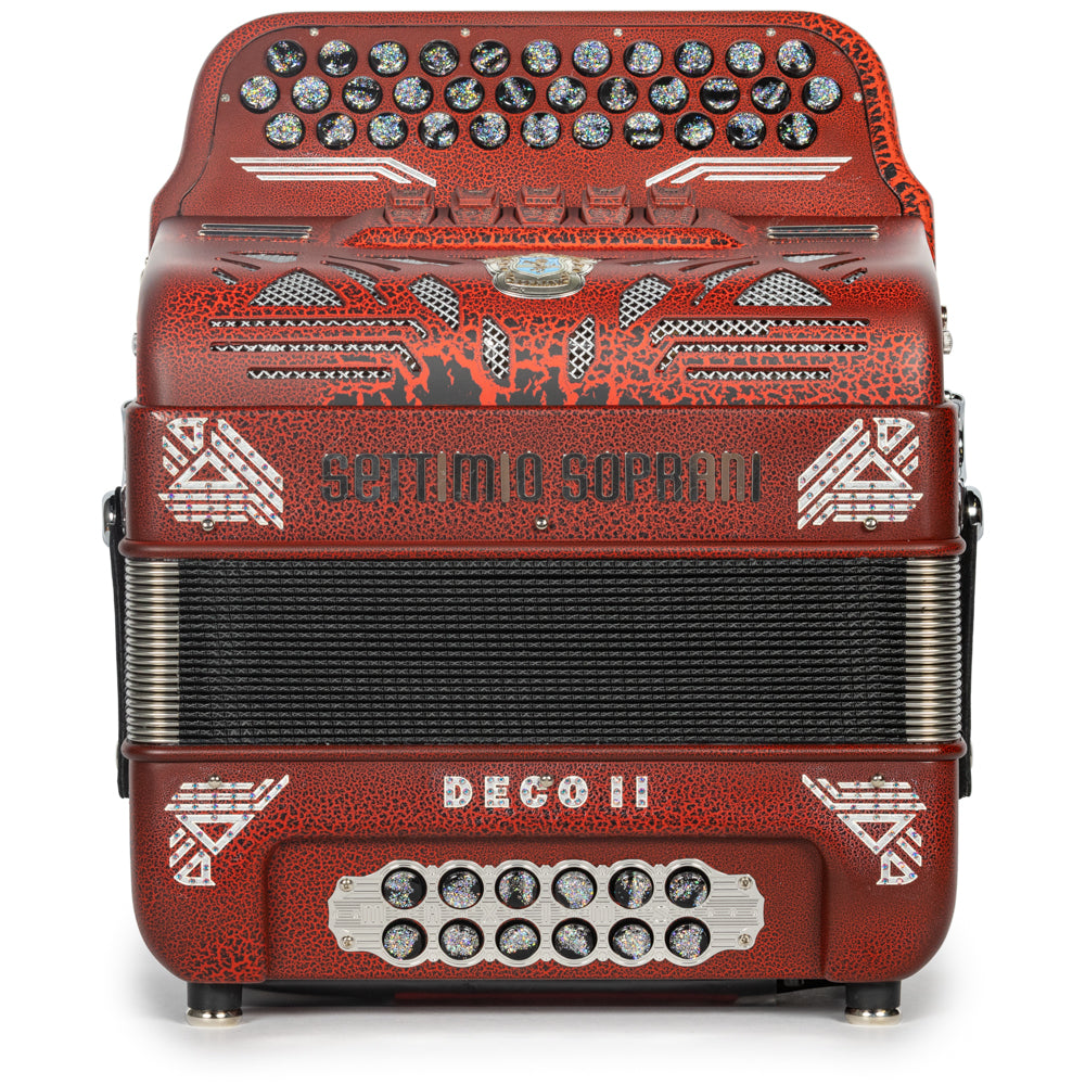 Settimio Soprani Deco II 5 Switch Accordion EAD Matte-Crocodile-Red Hermes Music
