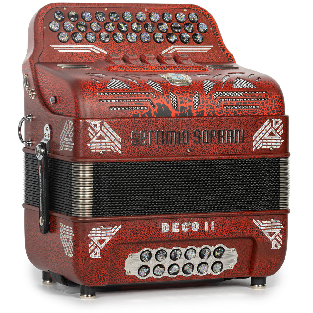 Settimio Soprani Deco II 5 Switch Accordion EAD Matte-Crocodile-Red Hermes Music