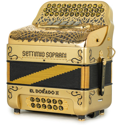 Settimio Soprani El Dorado II Acordeon 5 Registros Mi Oro y Negro