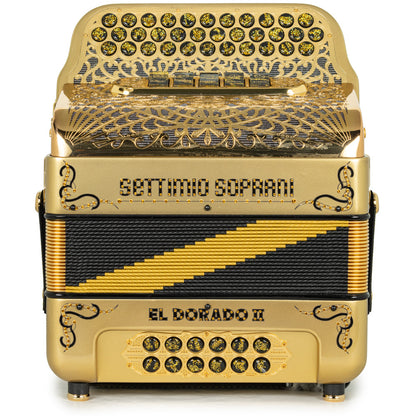 Settimio Soprani El Dorado II Acordeon 5 Registros Mi Oro y Negro