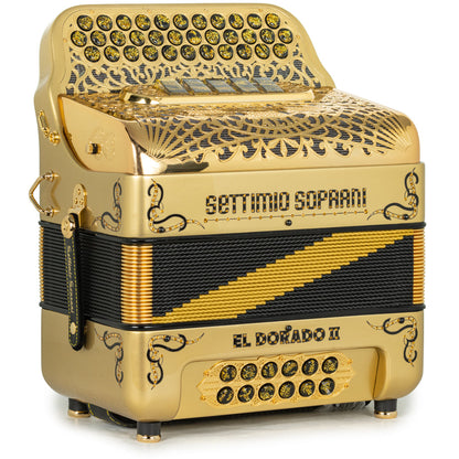 Settimio Soprani El Dorado II Acordeon 5 Registros Mi Oro y Negro