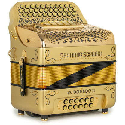 Settimio Soprani El Dorado II Acordeon 5 Registros Fa Oro y Negro