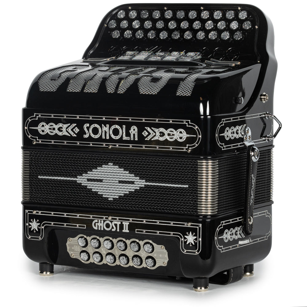 Sonola Ghost II Acordeón Ultra Compacto 5 Registros Fa Negro y Blanco