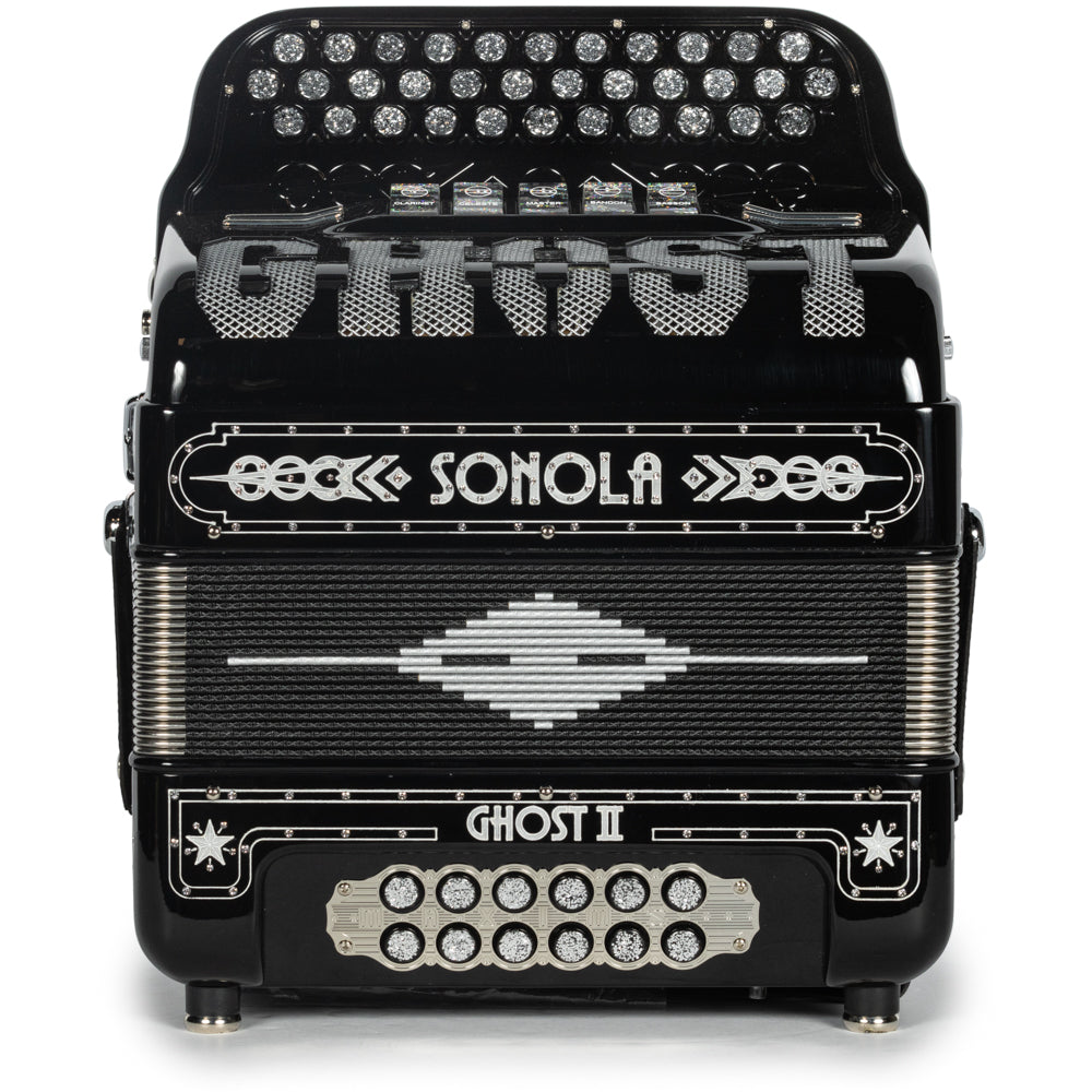 Sonola Ghost II Acordeón Ultra Compacto 5 Registros Fa Negro y Blanco