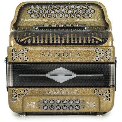 Sonola Legenda II Ultra Compacto Acordeón 5 Registros Fa Brillo Dorado y Negro