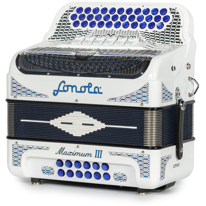Sonola Maximum III Acordeón 6 Registros Fa-Mi Blanco y Azul