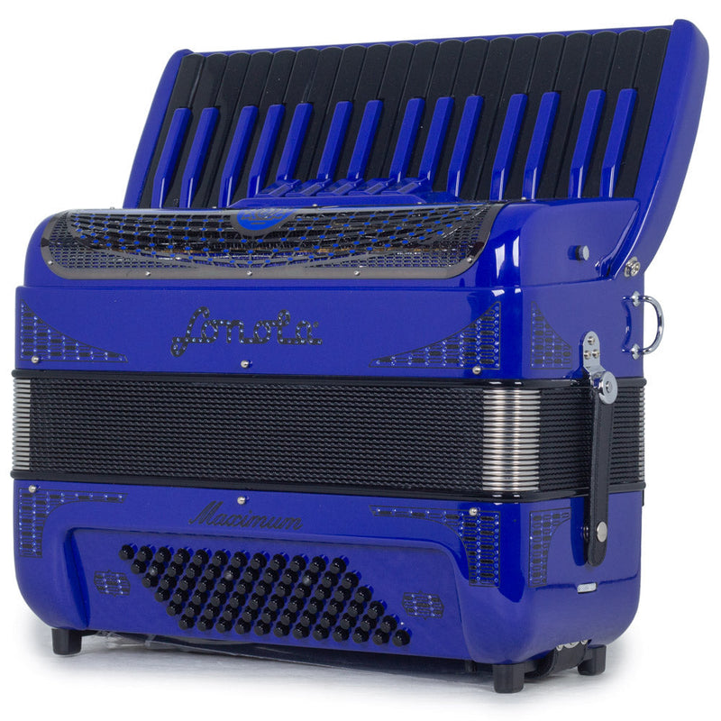 Sonola Maximum Piano Accordion 5 Switch Glossy Blue and Silver with Black Keys-accordion-Sonola- Hermes Music