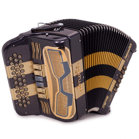 Sonola Pista Lux Accordion 6 Switch FBE/EAD Black and Gold-accordion-Sonola- Hermes Music