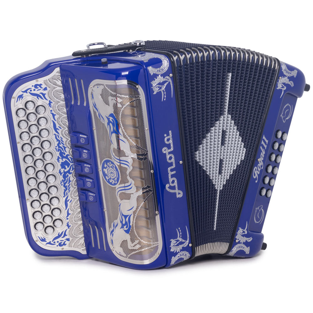 Acodeon Solaris Sonola Royal II Acordeón 5 Registros SOL Azul con Plateado – Accordion ...