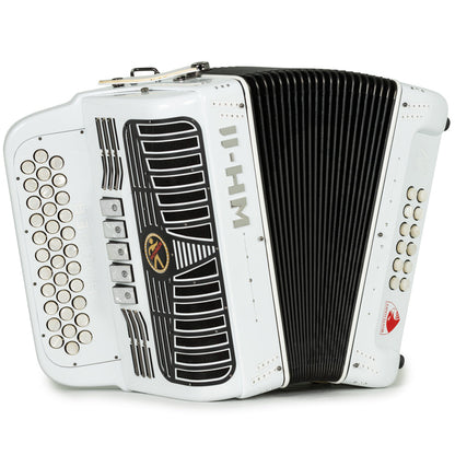 Hohner Anacleto White Hawk II Acordeon 5 Registros Fa Blanco Mate