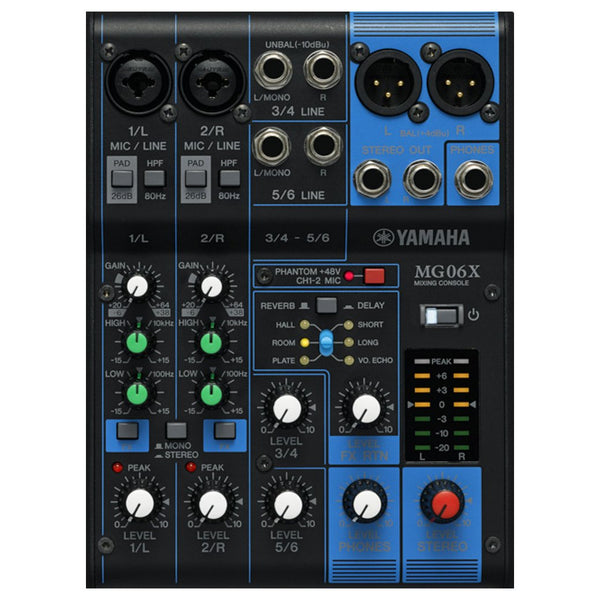 Yamaha MG06X 6-Channel Compact Mixer with Effects-mixer-Yamaha- Hermes Music