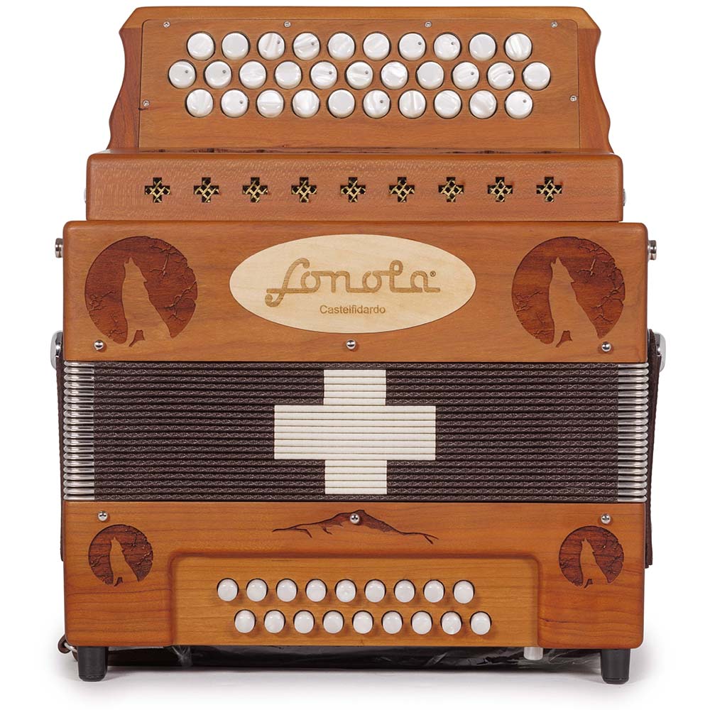 Sonola Lobo Acordeon de Madera Oscura FBE